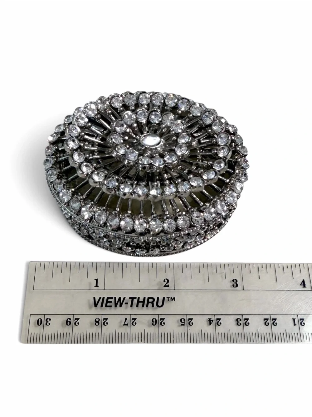 Olivia Riegel Vintage Silver Crystal Rhinestone Jolene Jewelry or Trinket Box